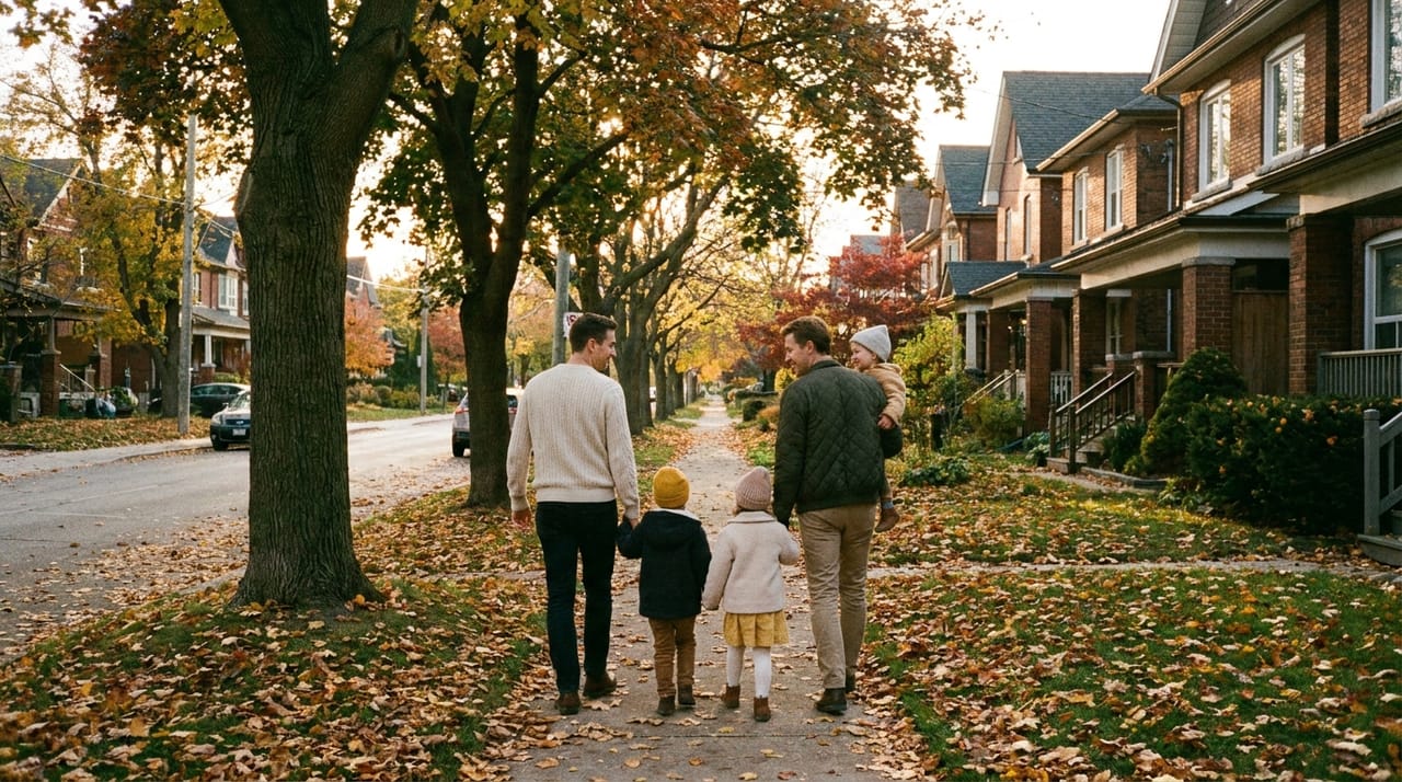 A family at home in Ontario